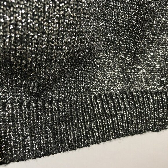 Jeanne Pierre Wool Sweater Lambswool Jumper Women Size M Cowl Mock Metallic Y2K - Picture 9 of 12